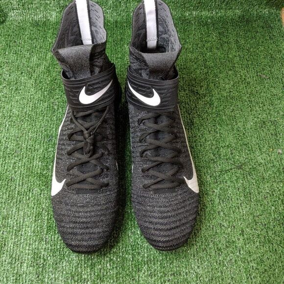 Nike Alpha Menace Elite 2 Flyknit Football Cleats CI1530-001 Black Men's Sz 13 - Picture 6 of 10